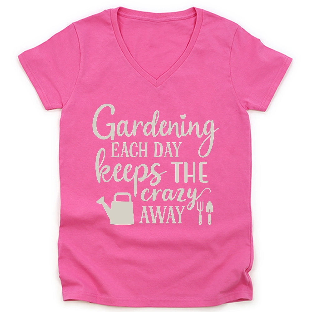 Gardening Keeps Crazy Away Lady V-neck