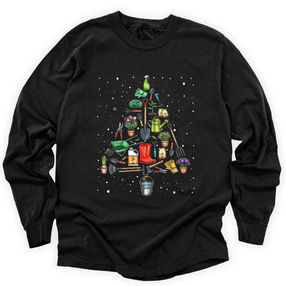Garden Christmas Tree Long Sleeve T-shirt