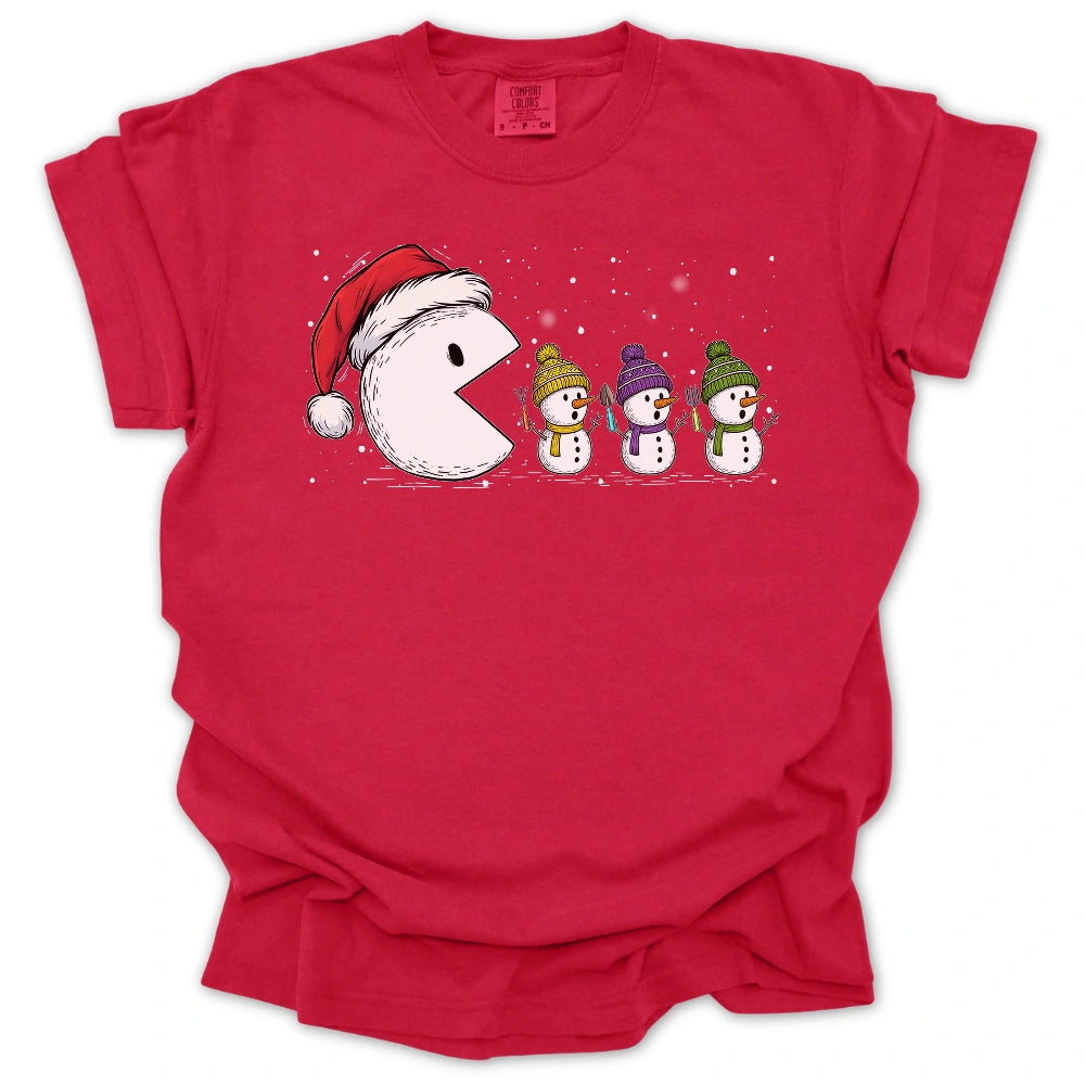 Pacman Snowman T-Shirt