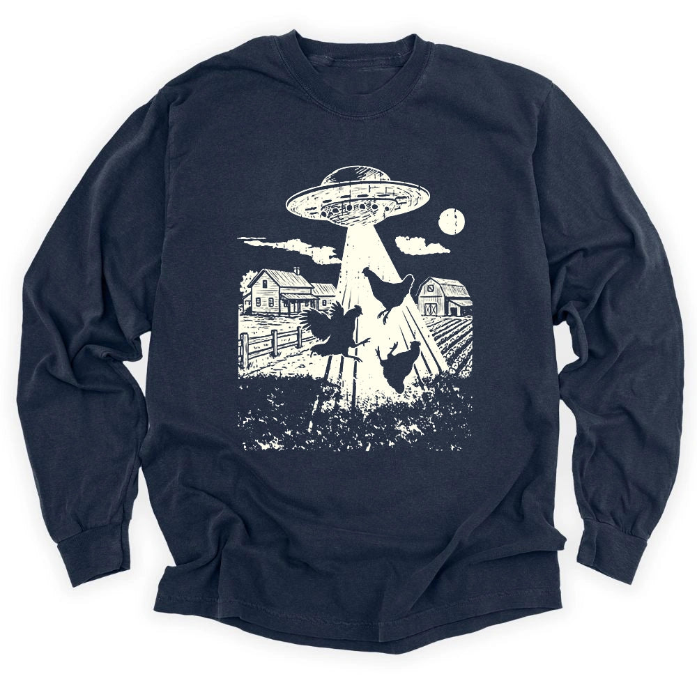 UFO Chickens Long Sleeve T-shirt