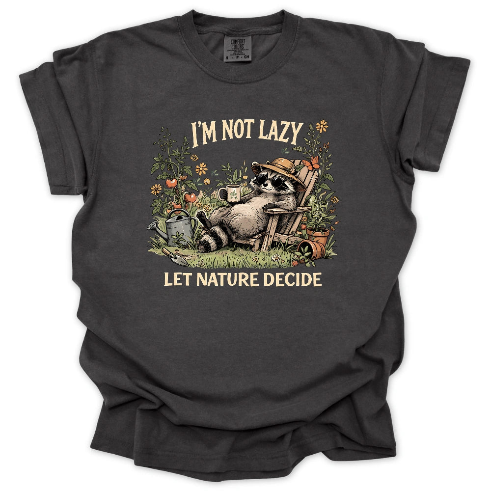 Lazy Raccoon Gardener T-shirt