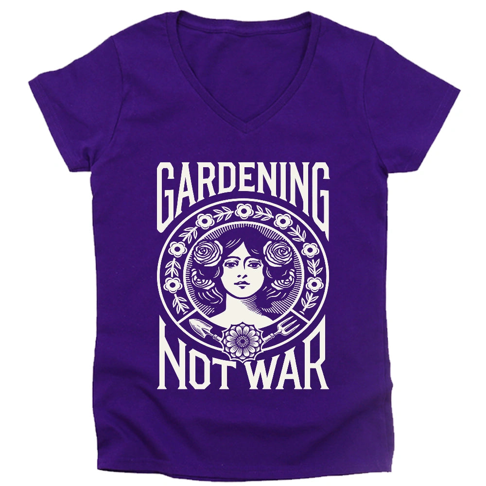 Gardening Not War Lady V-neck