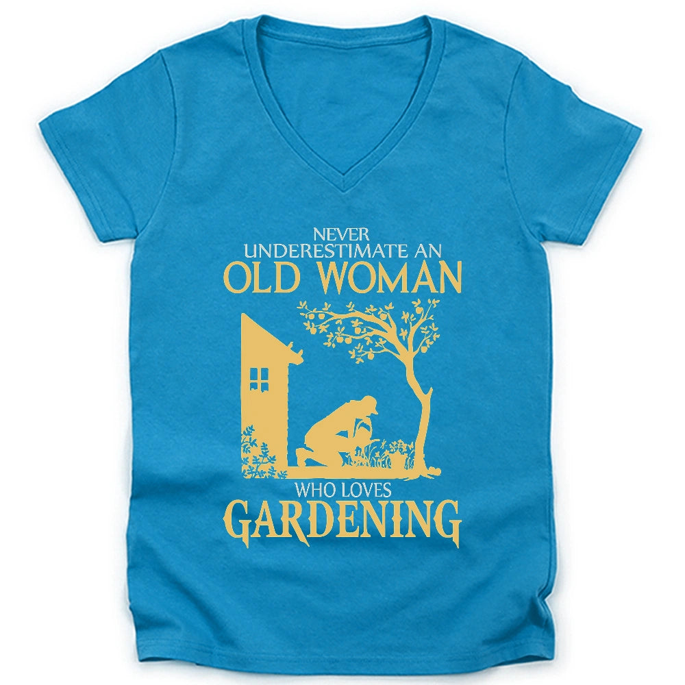 Never Underestimate An Old Woman Lady V-neck