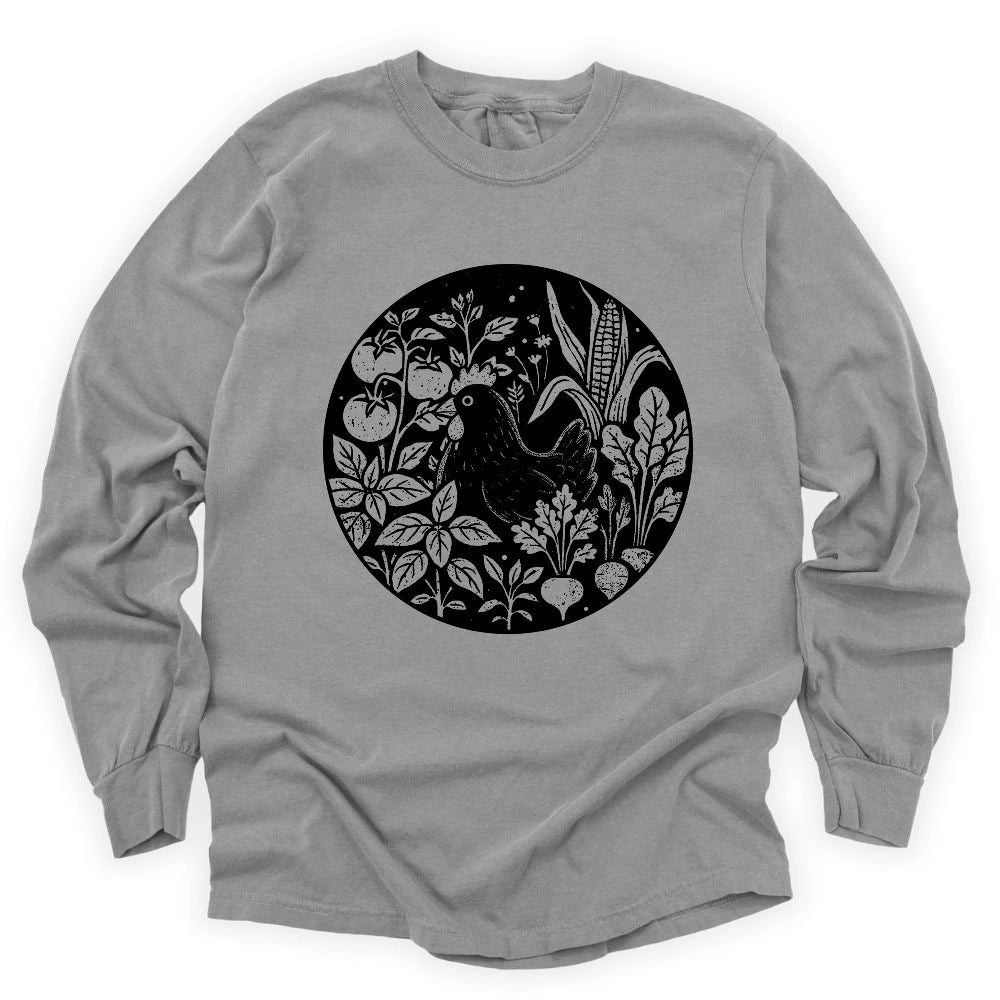 Hens and Vegetables Long Sleeve T-shirt