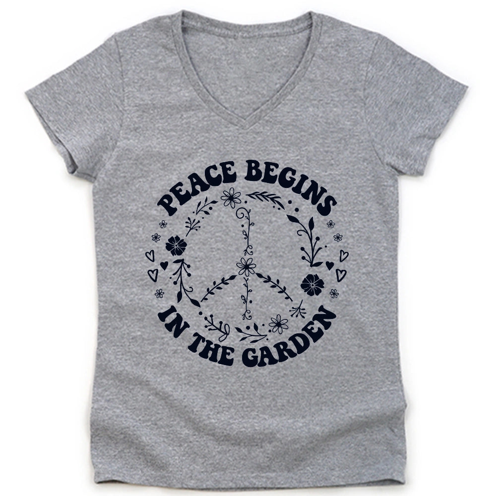 Peace Garden Lady V-neck