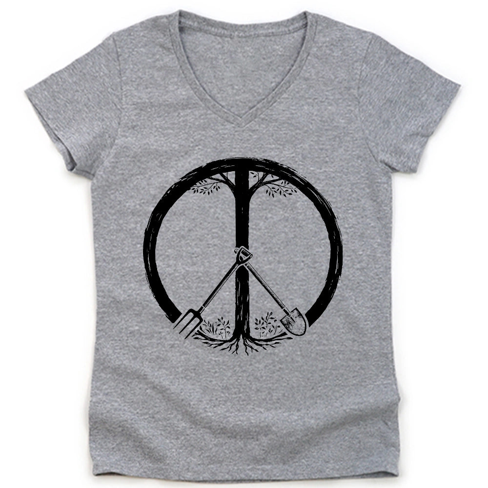 Peace Symbol Lady V-neck