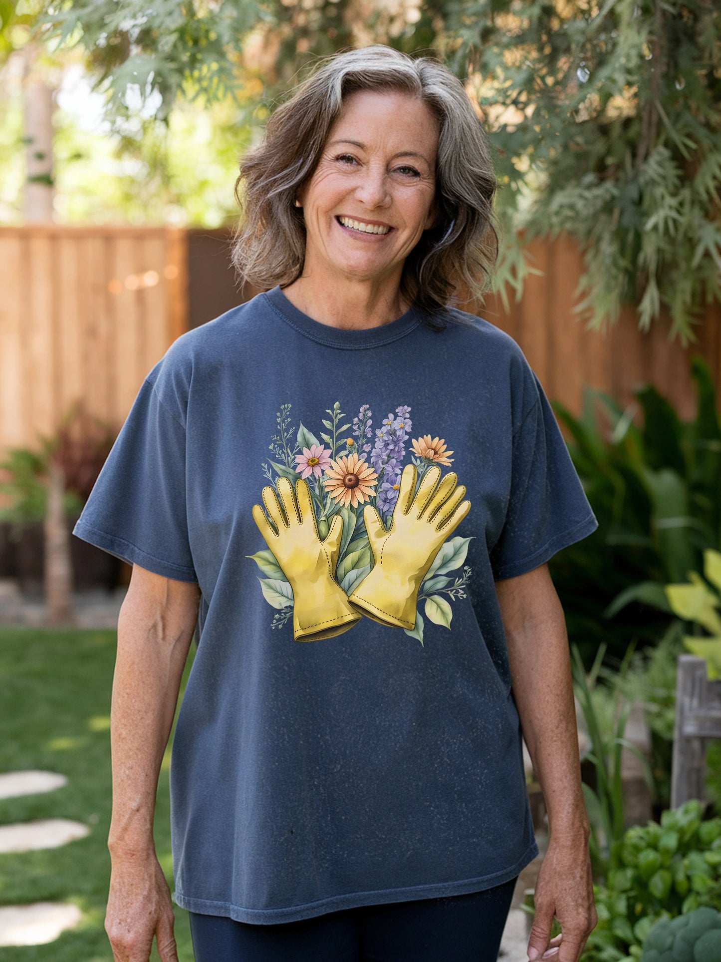 Floral Gardening Gloves T-shirt