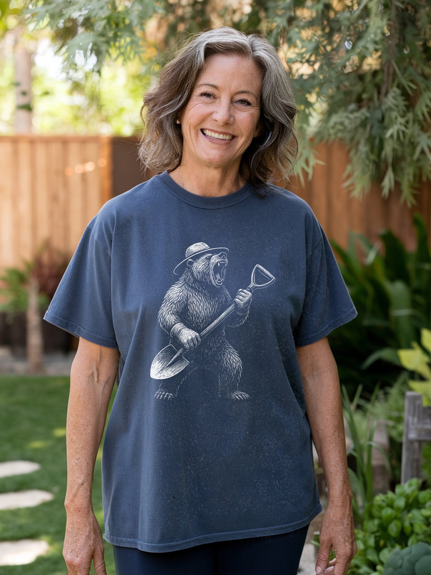 Gardening Bear Rock T-shirt