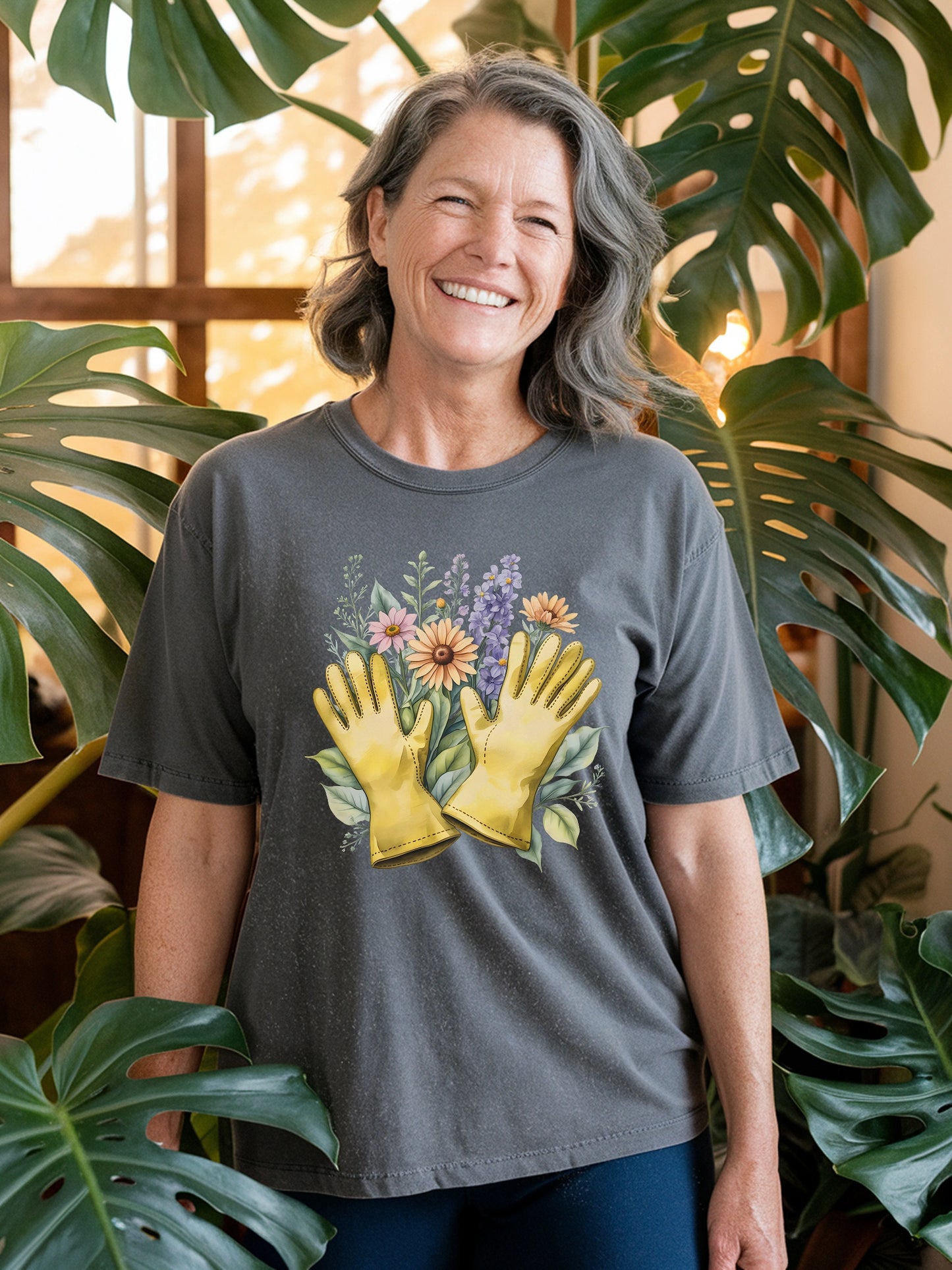Floral Gardening Gloves T-shirt