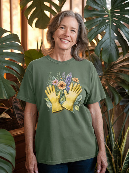 Floral Gardening Gloves T-shirt
