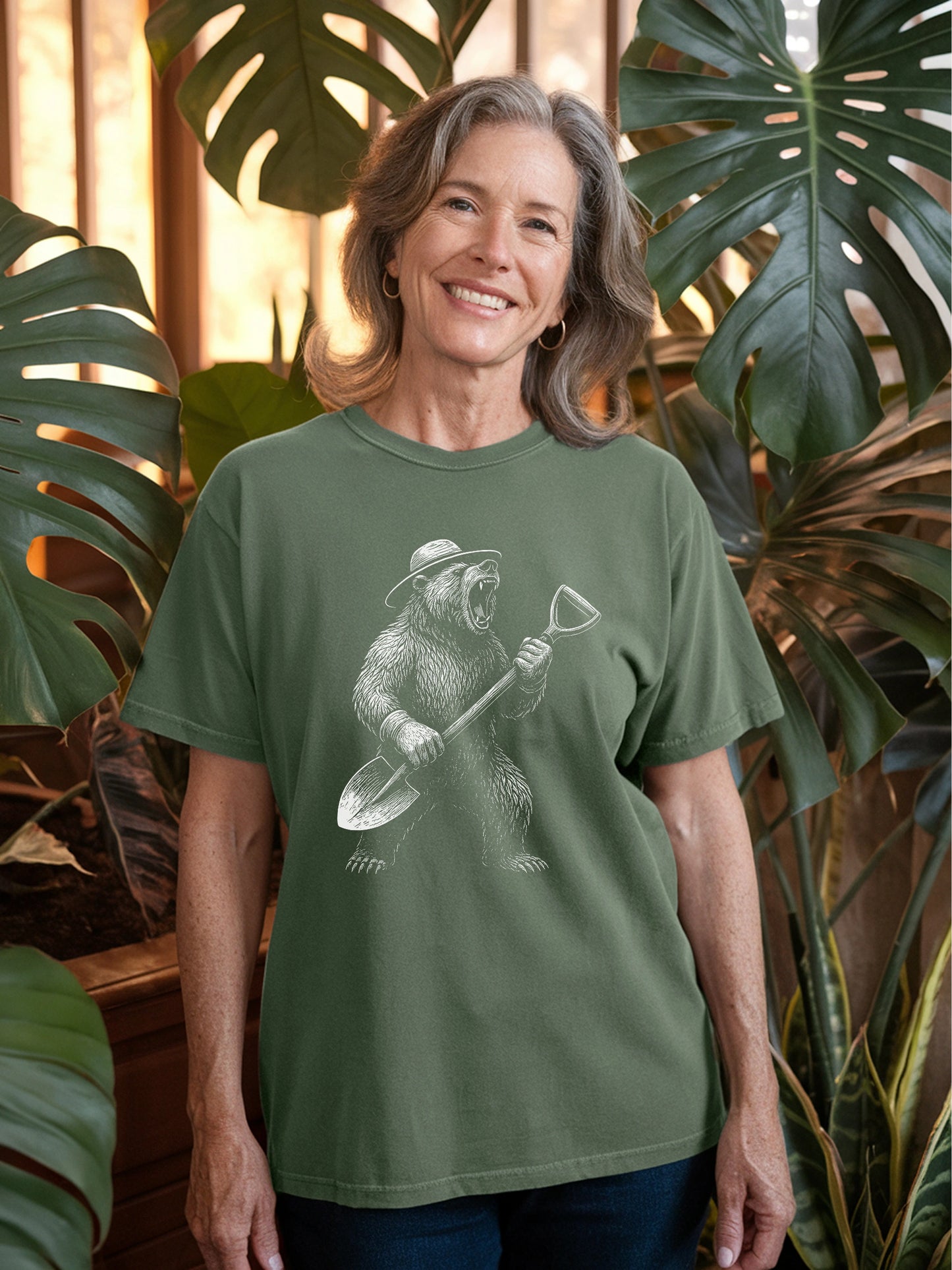 Gardening Bear Rock T-shirt
