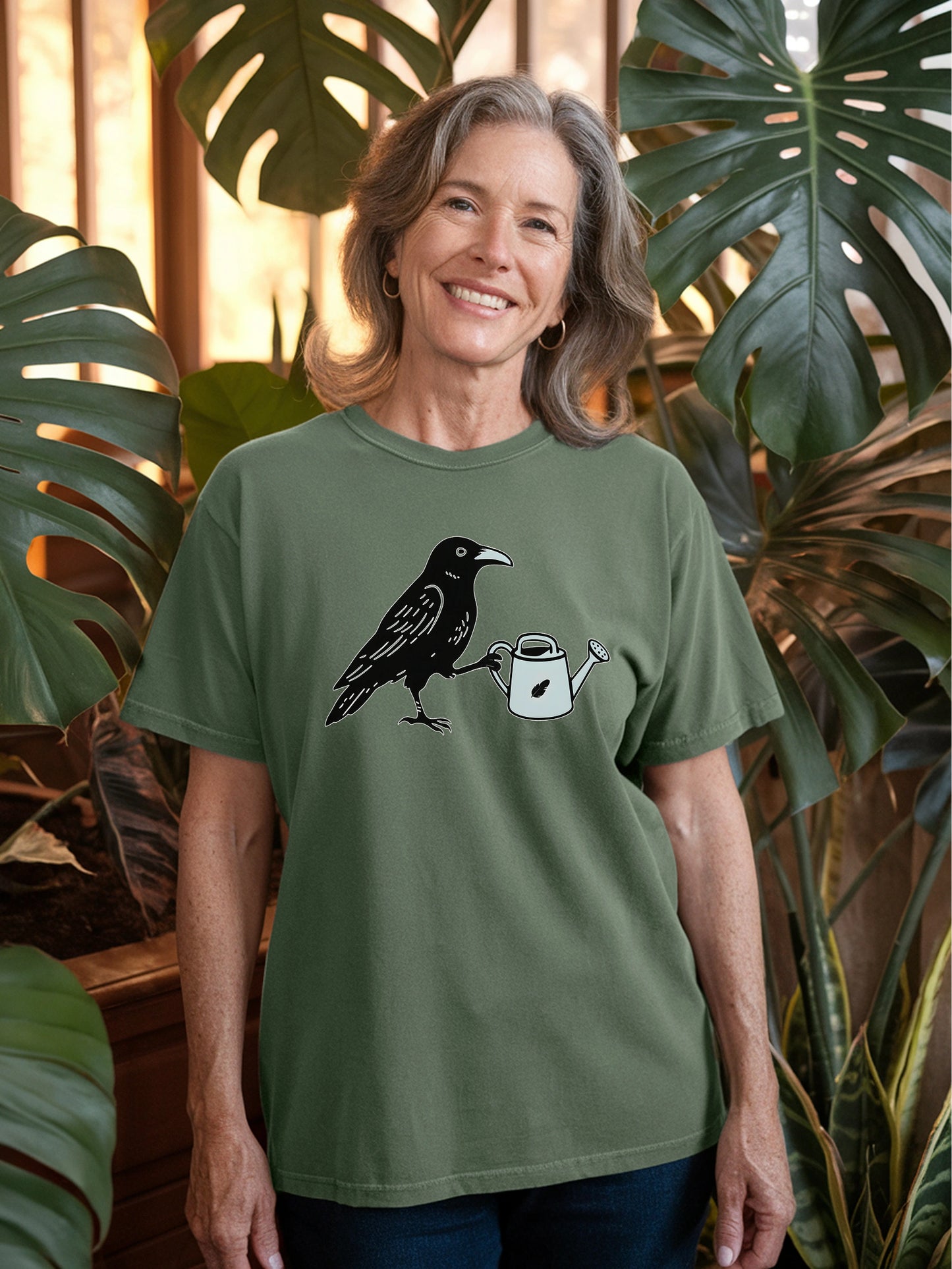 Gardening Crow T-shirt