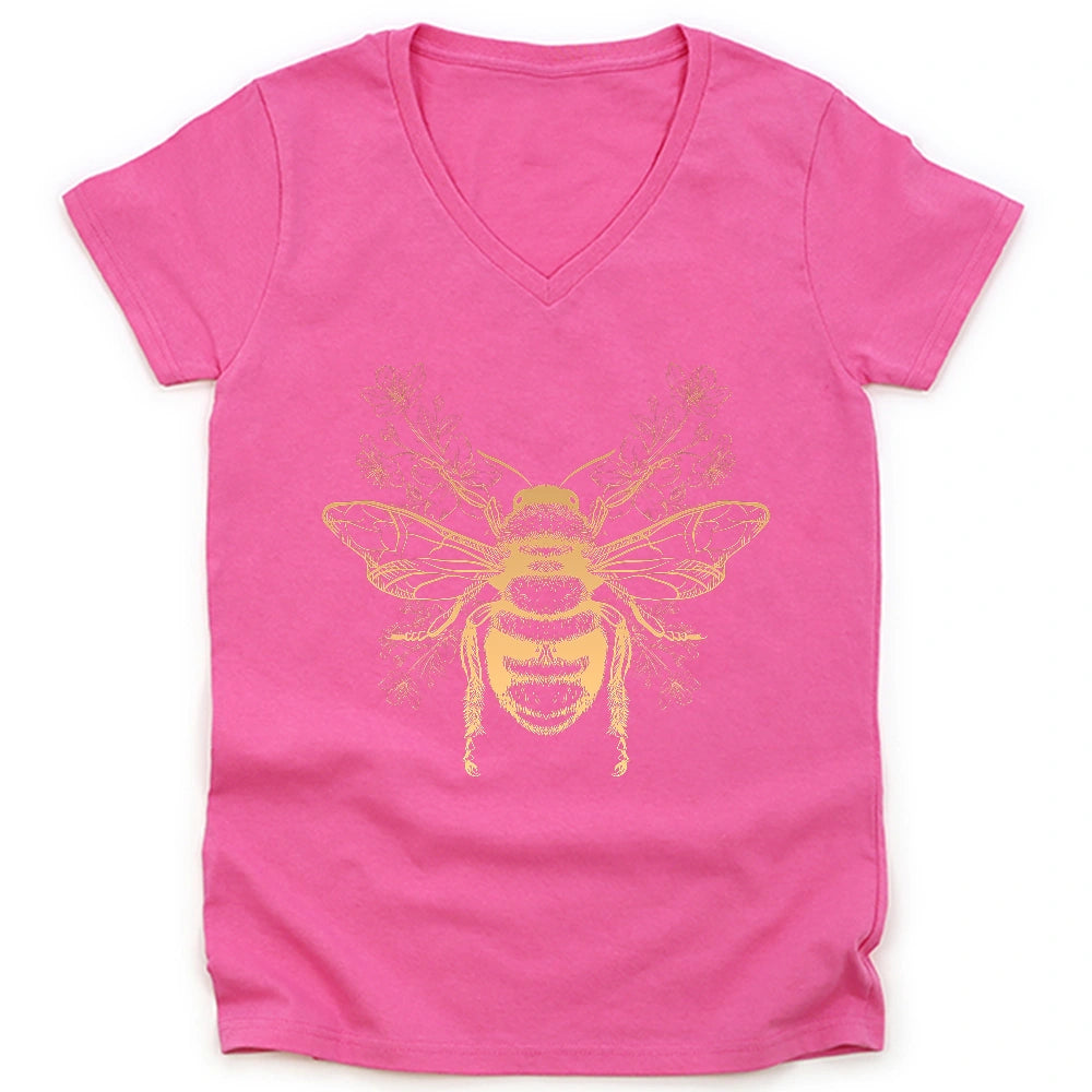 Bee Flower Lady V-neck