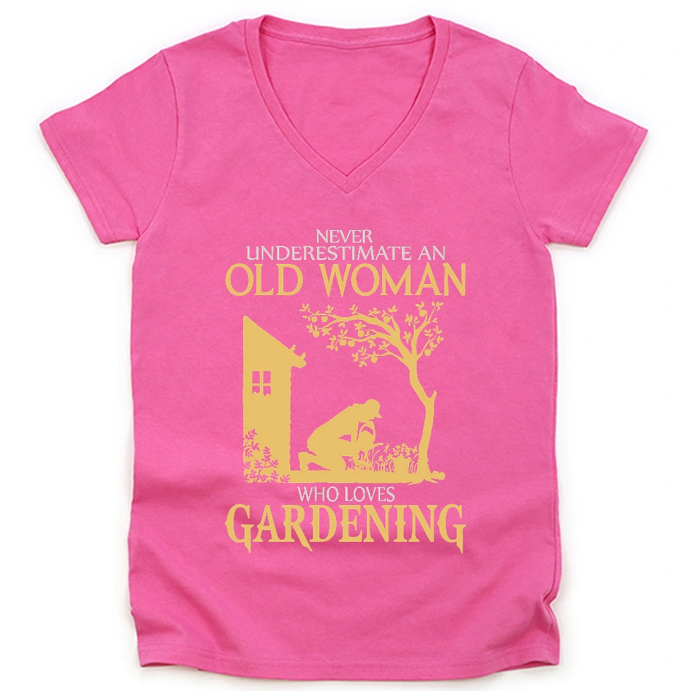 Never Underestimate An Old Woman Lady V-neck