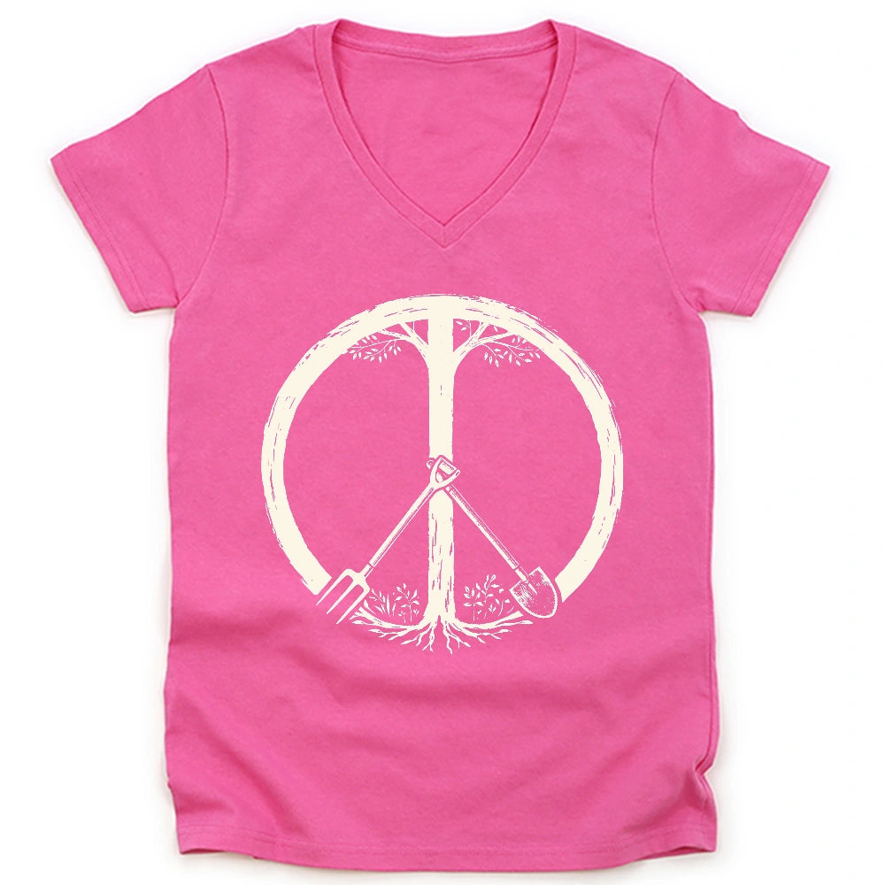 Peace Symbol Lady V-neck