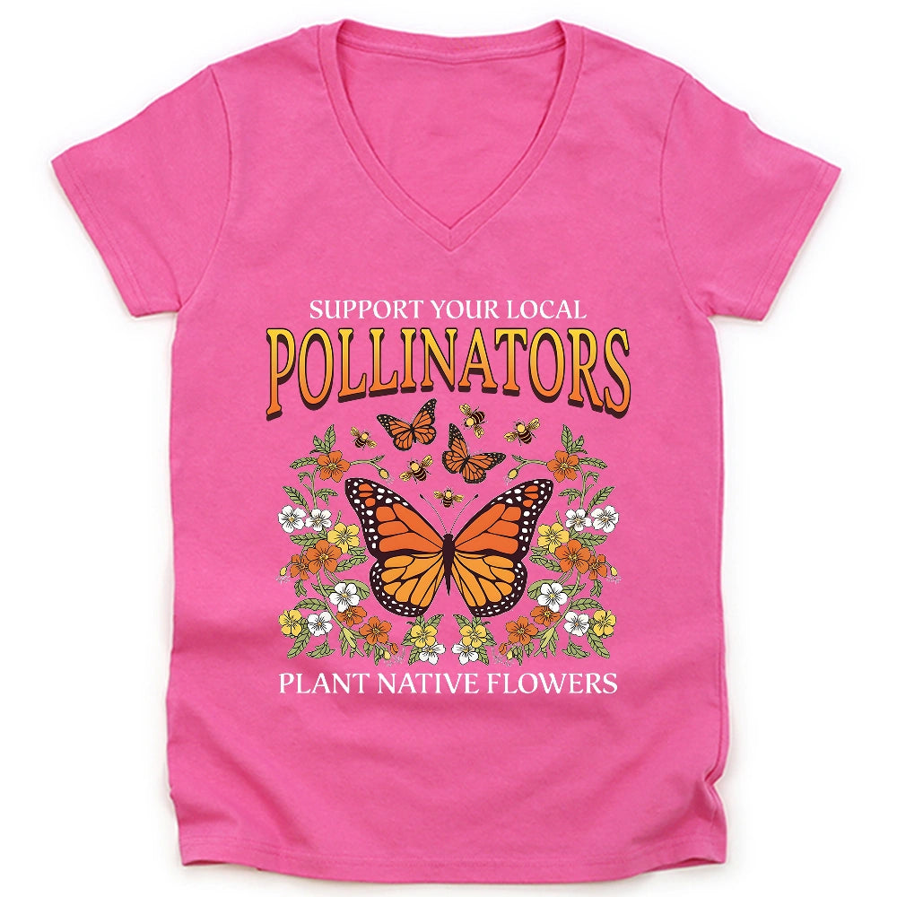 Support Your Local Pollinators Lady V-neck