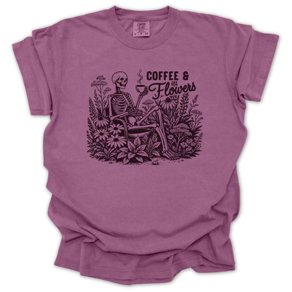 Coffee & Flowers Skeleton T-shirt