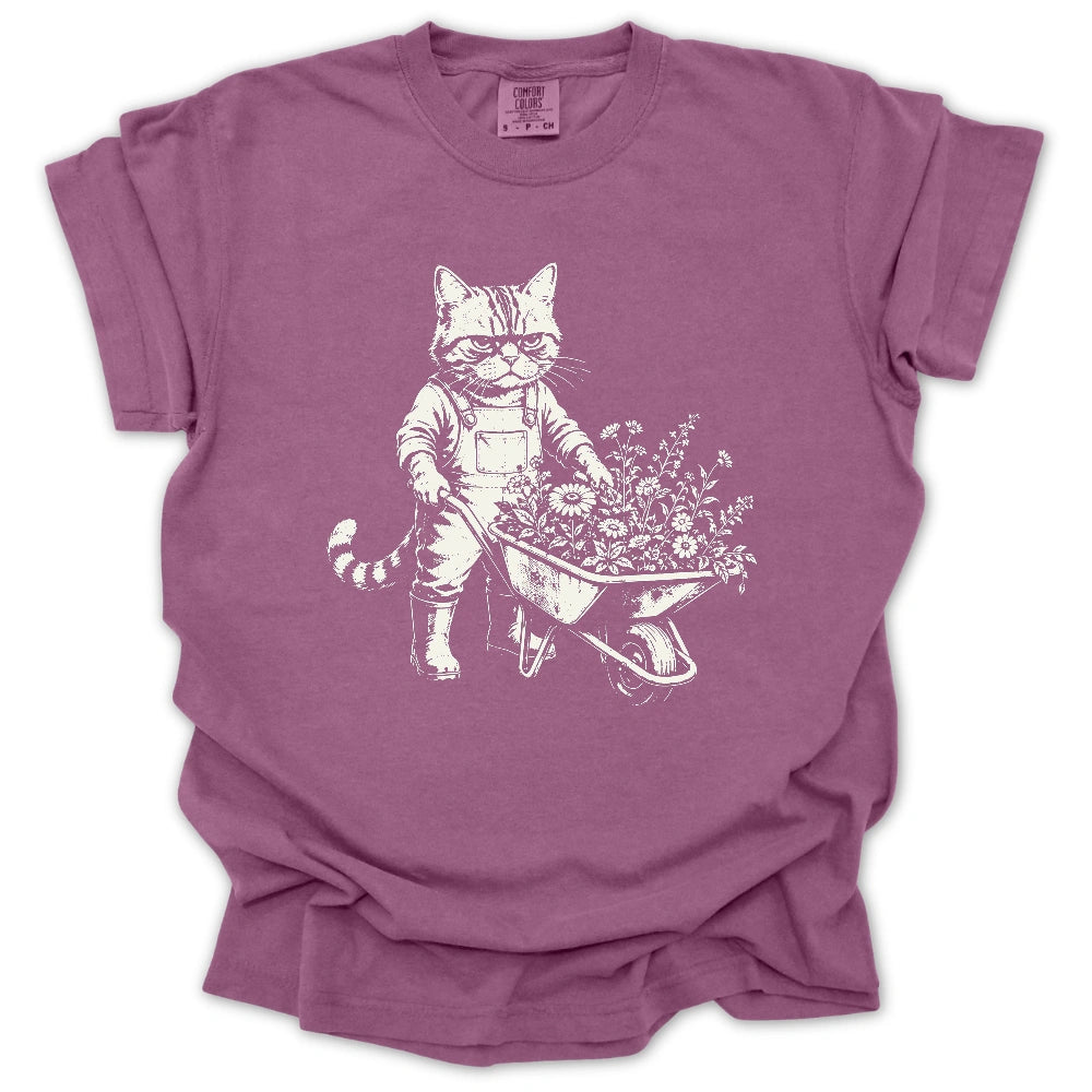 Grumpy Wheelbarrow Cat T-shirt