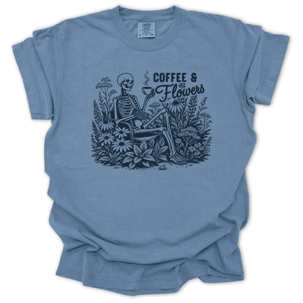 Coffee & Flowers Skeleton T-shirt