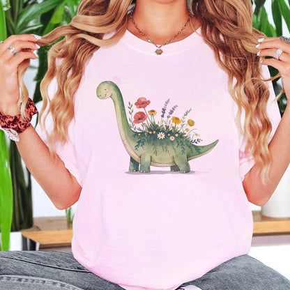 Brontosaurus Flower T-Shirt