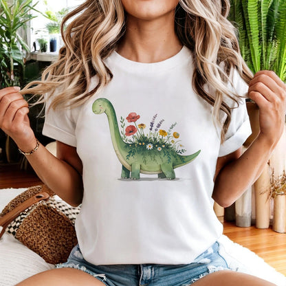 Brontosaurus Flower T-Shirt
