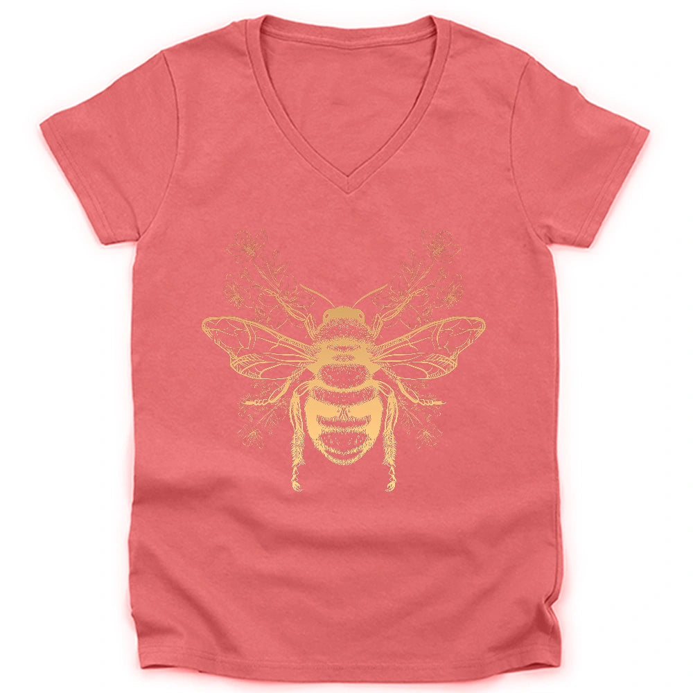 Bee Flower Lady V-neck