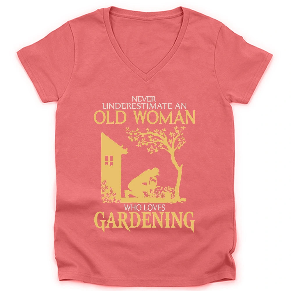 Never Underestimate An Old Woman Lady V-neck