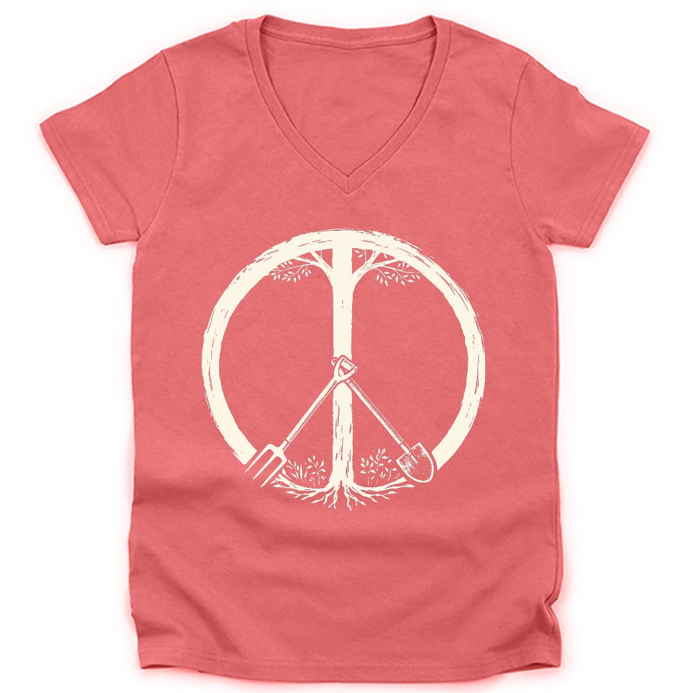 Peace Symbol Lady V-neck
