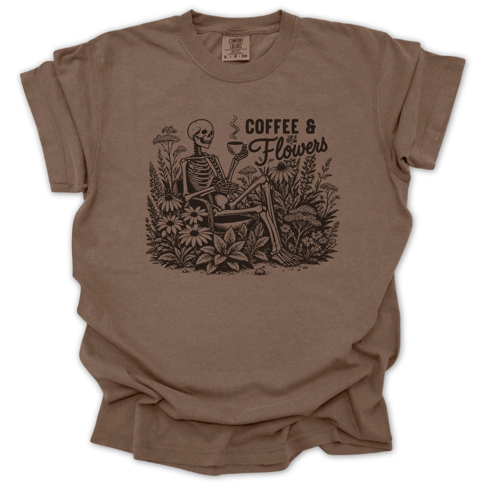 Coffee & Flowers Skeleton T-shirt