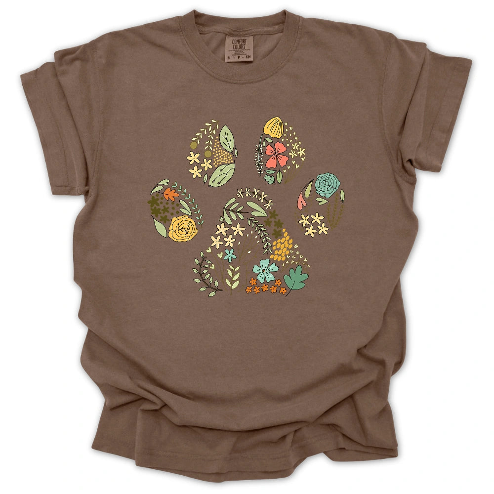 Floral Dog Paw T-shirt