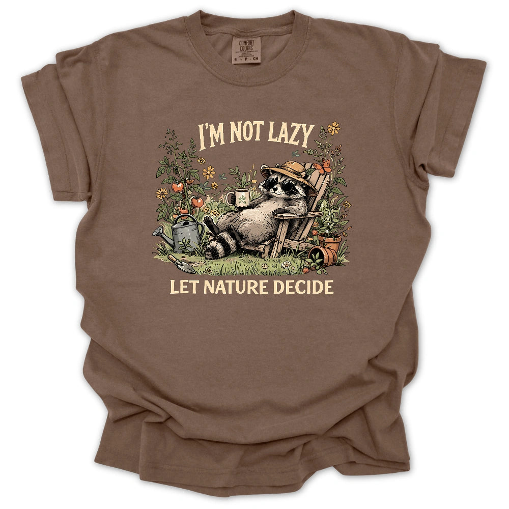 Lazy Raccoon Gardener T-shirt