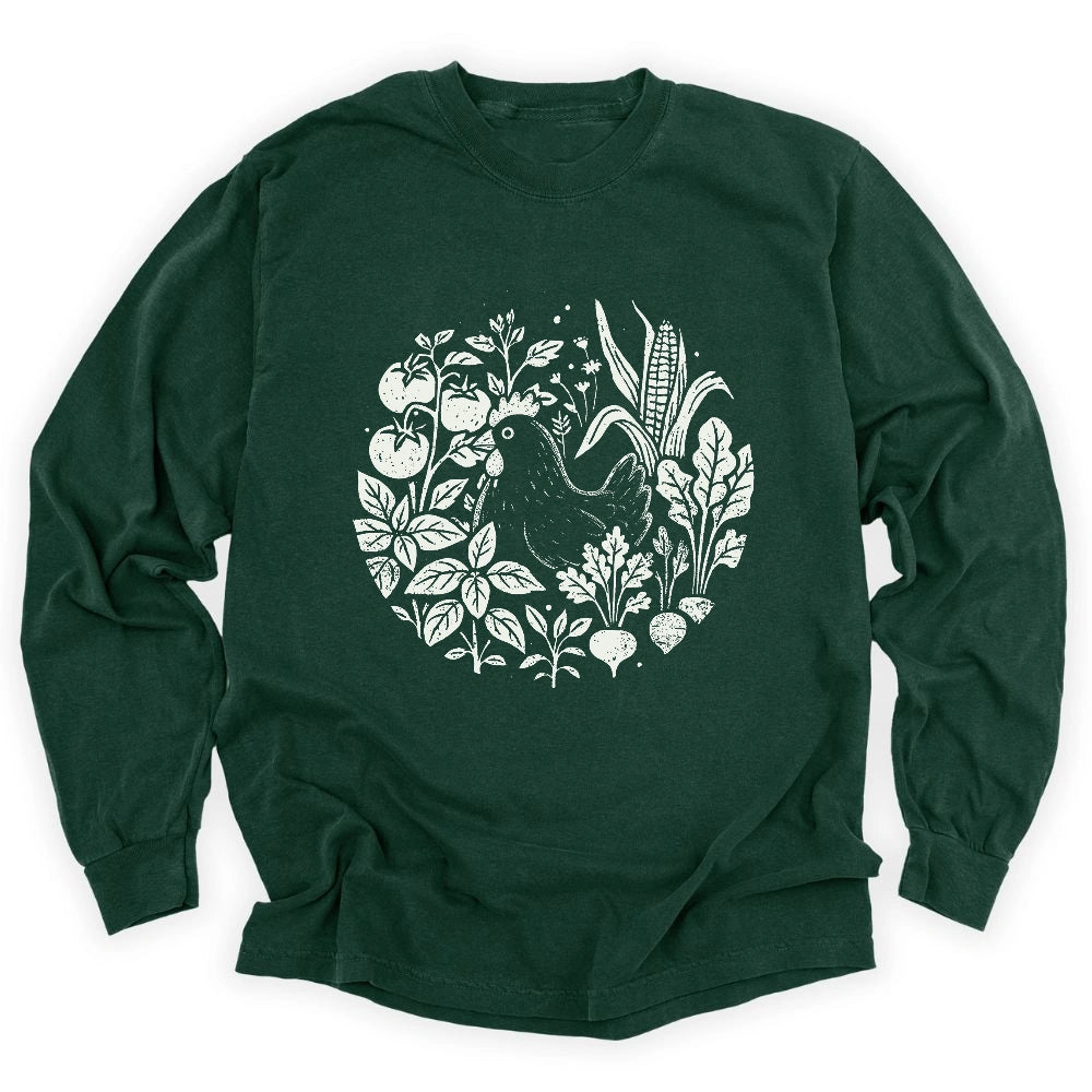 Hens and Vegetables Long Sleeve T-shirt