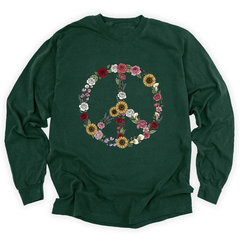 Peace Love Flowers Long Sleeve T-shirt