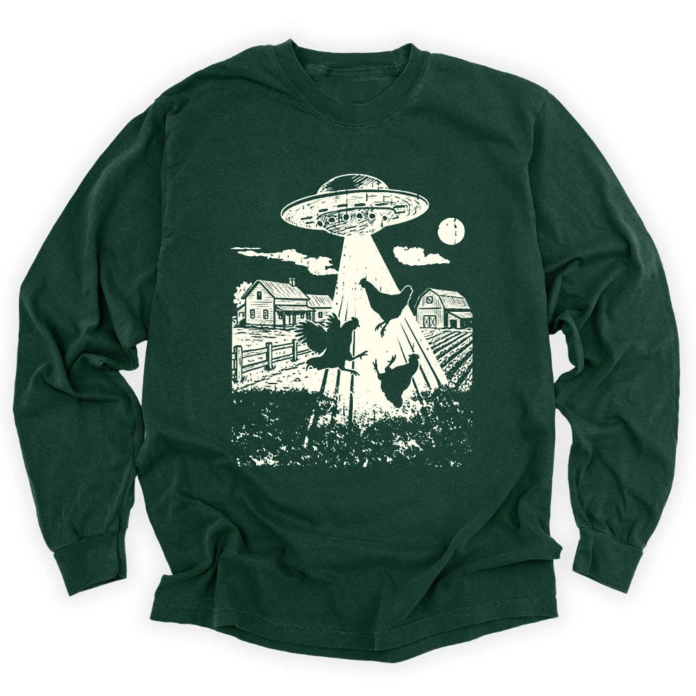 UFO Chickens Long Sleeve T-shirt