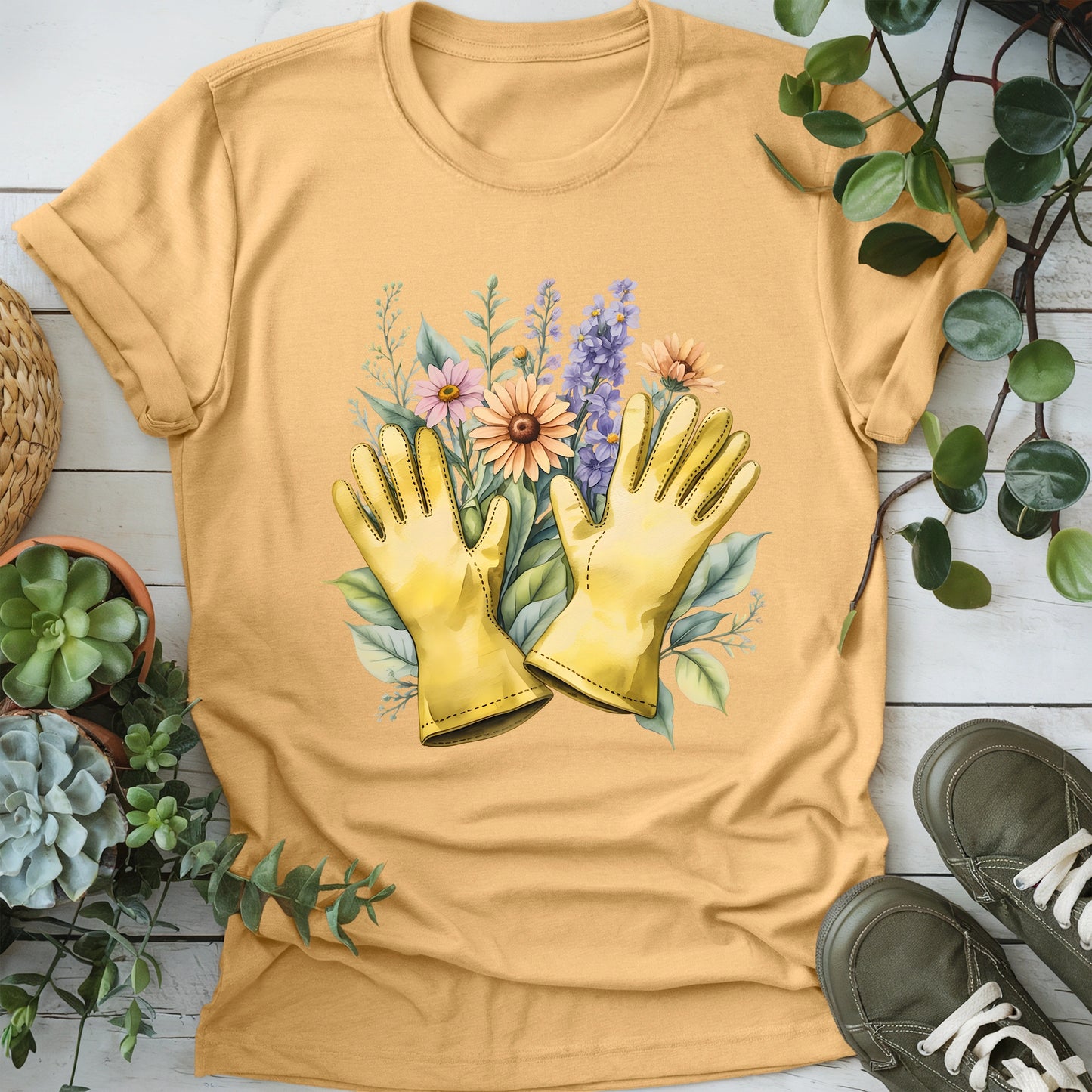 Floral Gardening Gloves T-shirt