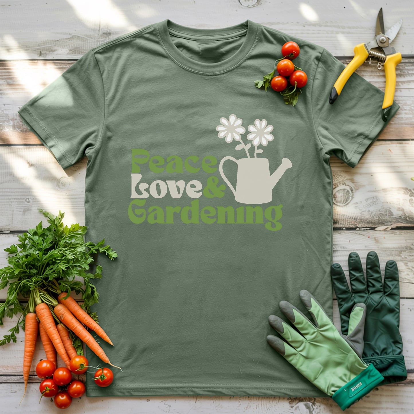 Peace Love & Gardening T-Shirt
