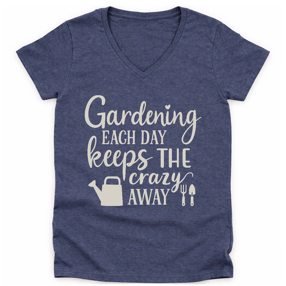 Gardening Keeps Crazy Away Lady V-neck