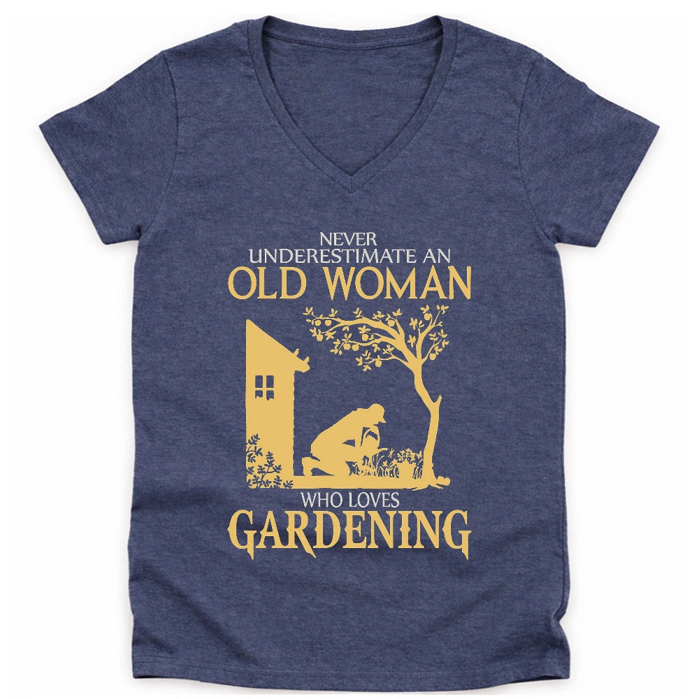 Never Underestimate An Old Woman Lady V-neck