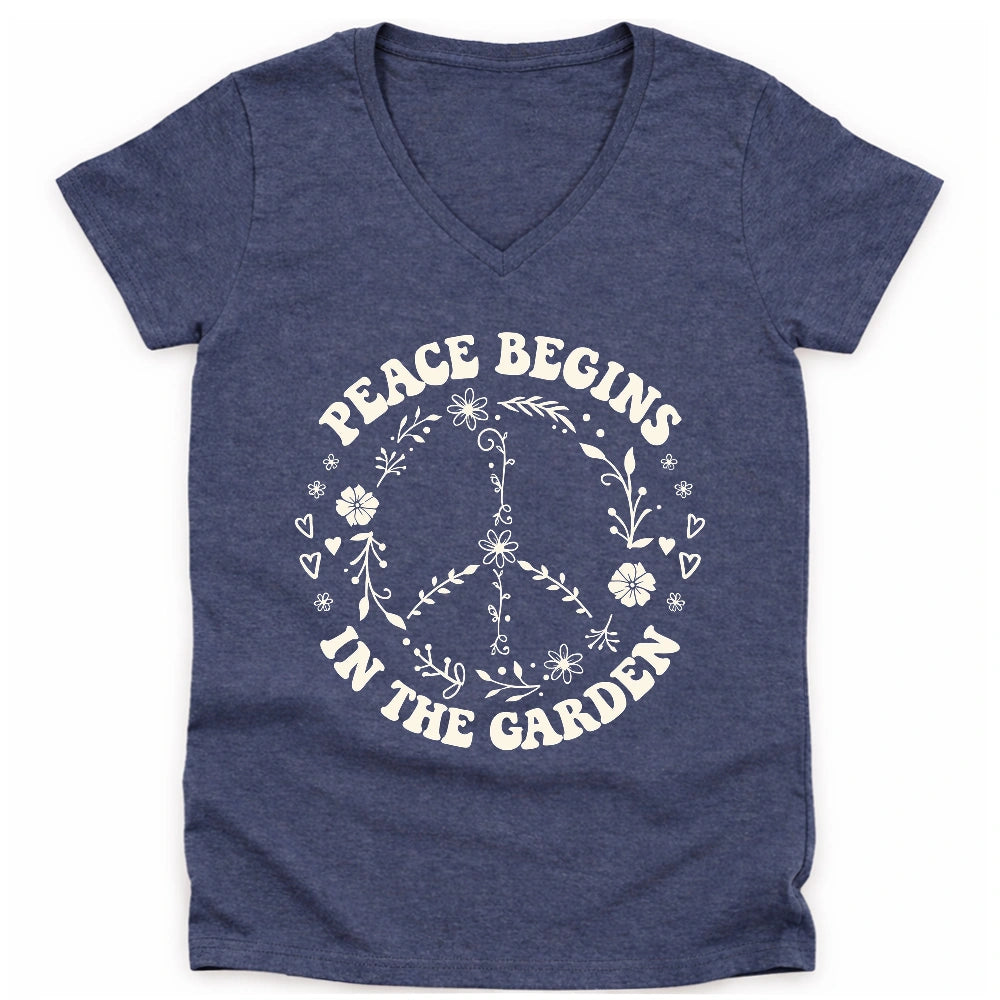Peace Garden Lady V-neck