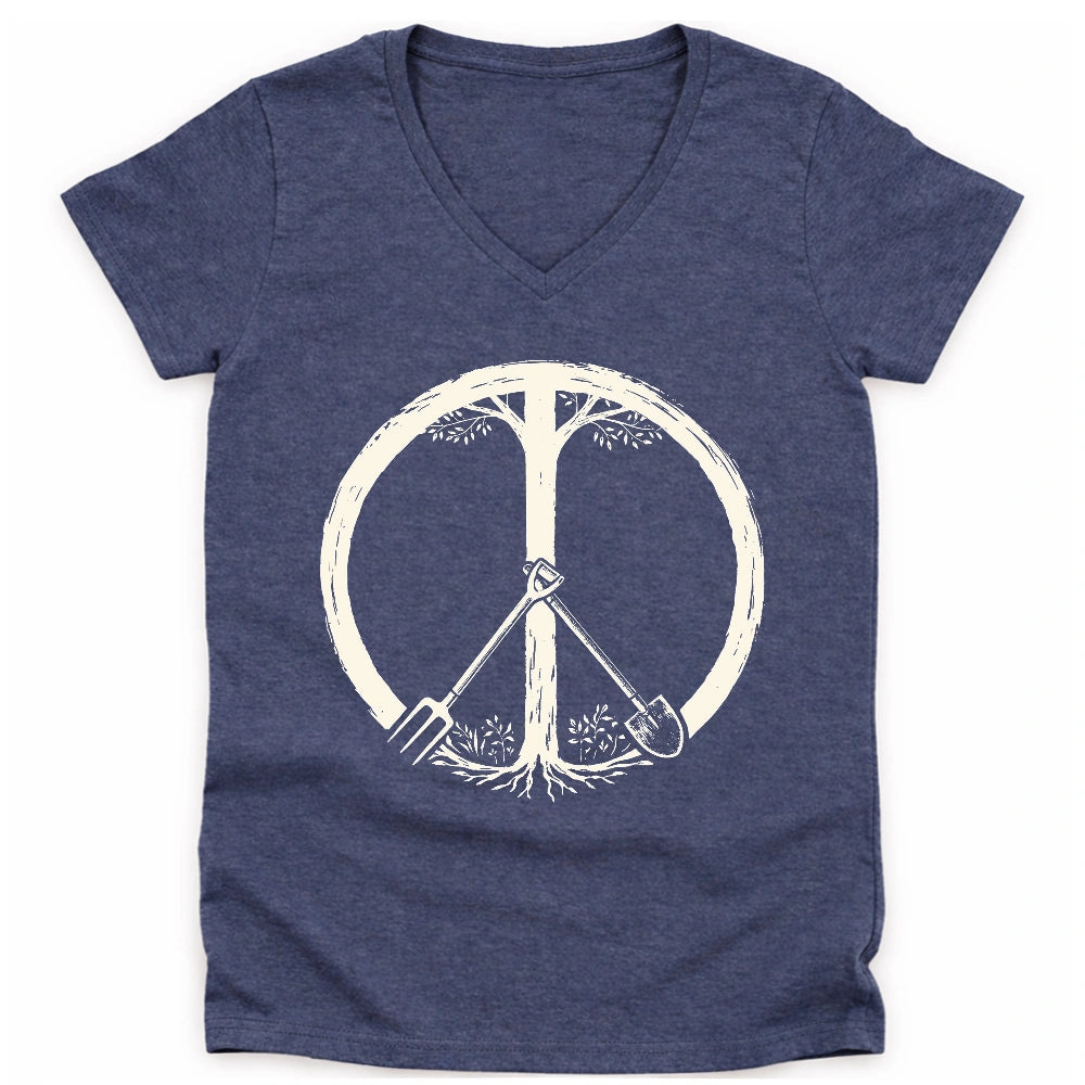 Peace Symbol Lady V-neck