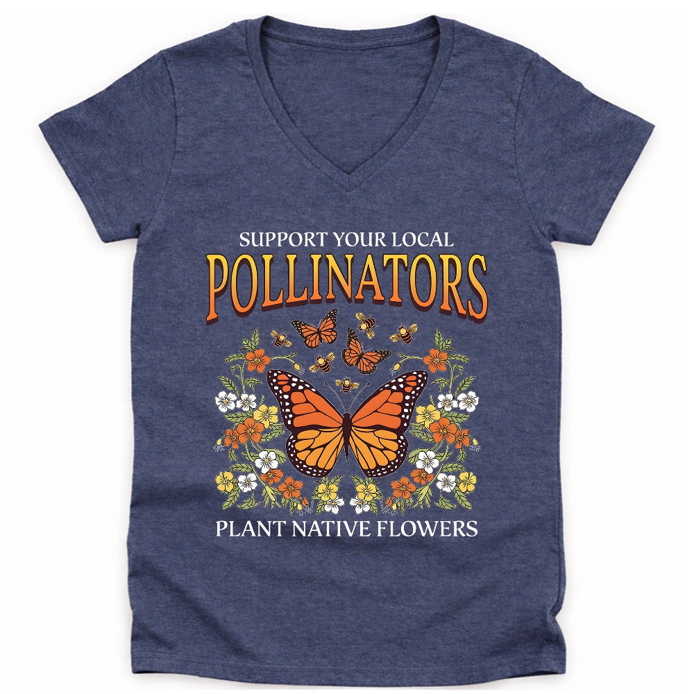 Support Your Local Pollinators Lady V-neck