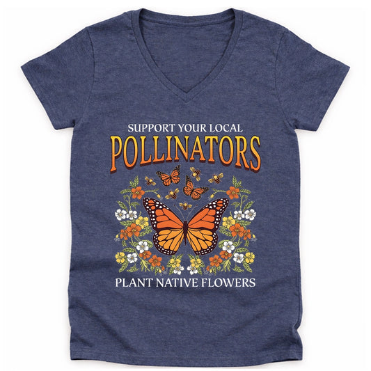 Support Your Local Pollinators Lady V-neck