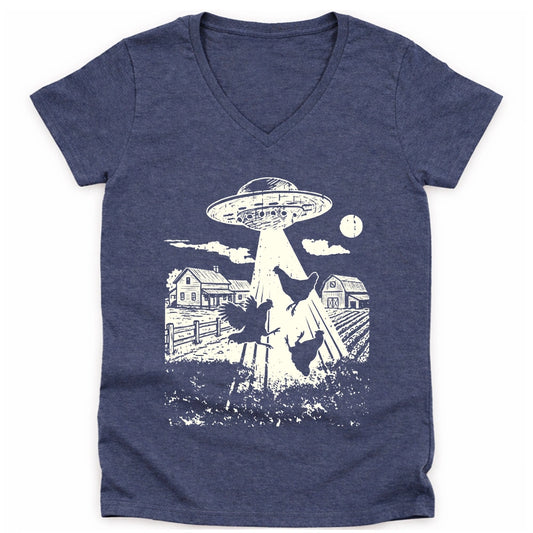 UFO Chickens Lady V-neck