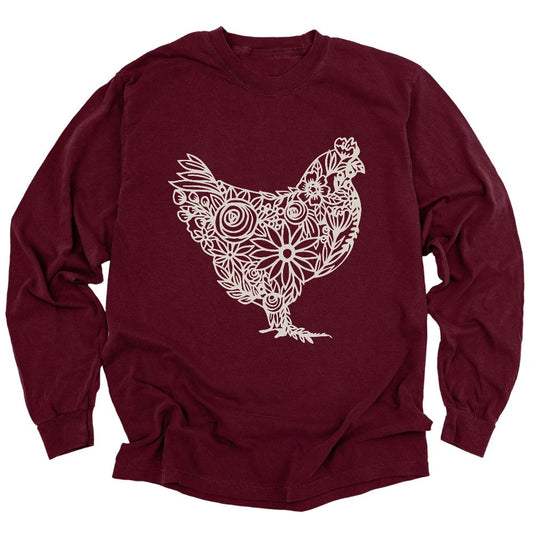 Garden Blossom Chicken Long Sleeve T-shirt