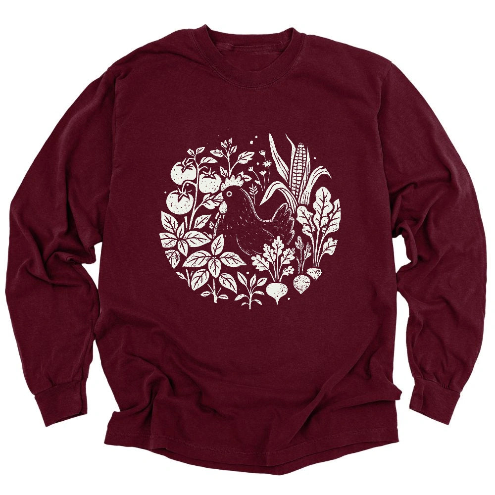 Hens and Vegetables Long Sleeve T-shirt