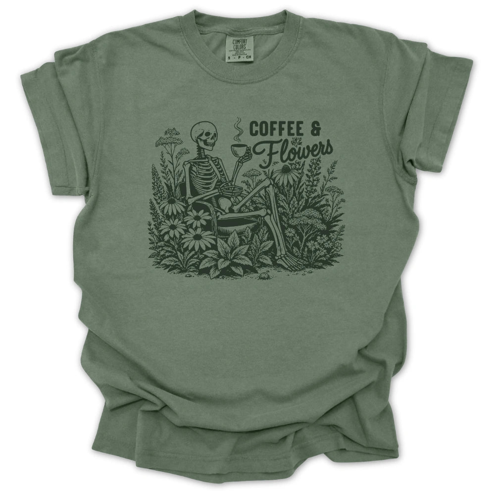 Coffee & Flowers Skeleton T-shirt