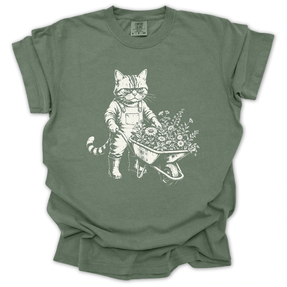 Grumpy Wheelbarrow Cat T-shirt