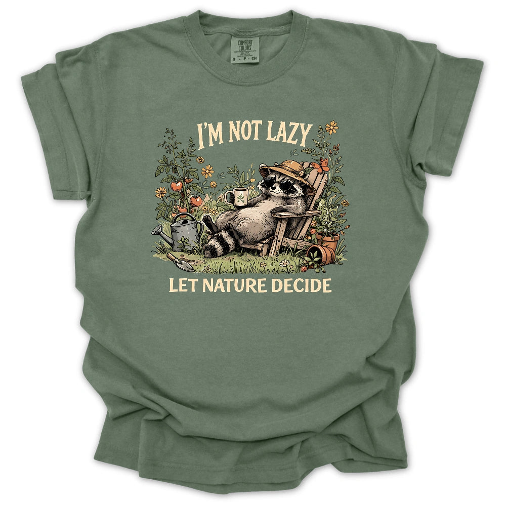 Lazy Raccoon Gardener T-shirt