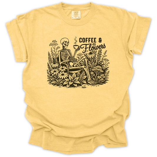 Coffee & Flowers Skeleton T-shirt