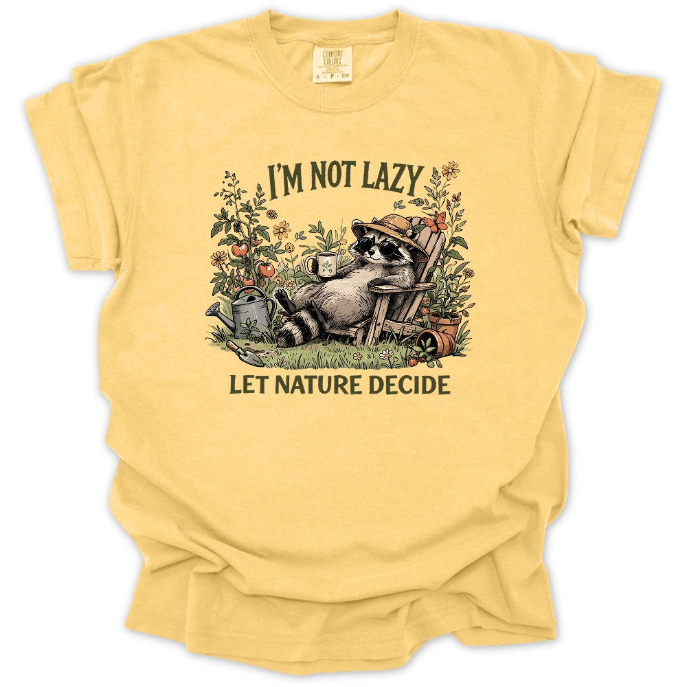 Lazy Raccoon Gardener T-shirt
